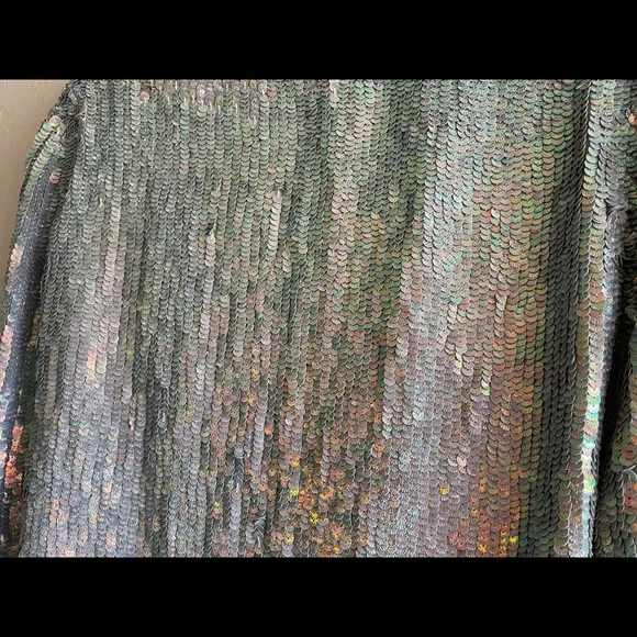 French Connection Pearl Queen Iridescent Sequin Jacket purchased size US 6 READ - Picture 8 of 16